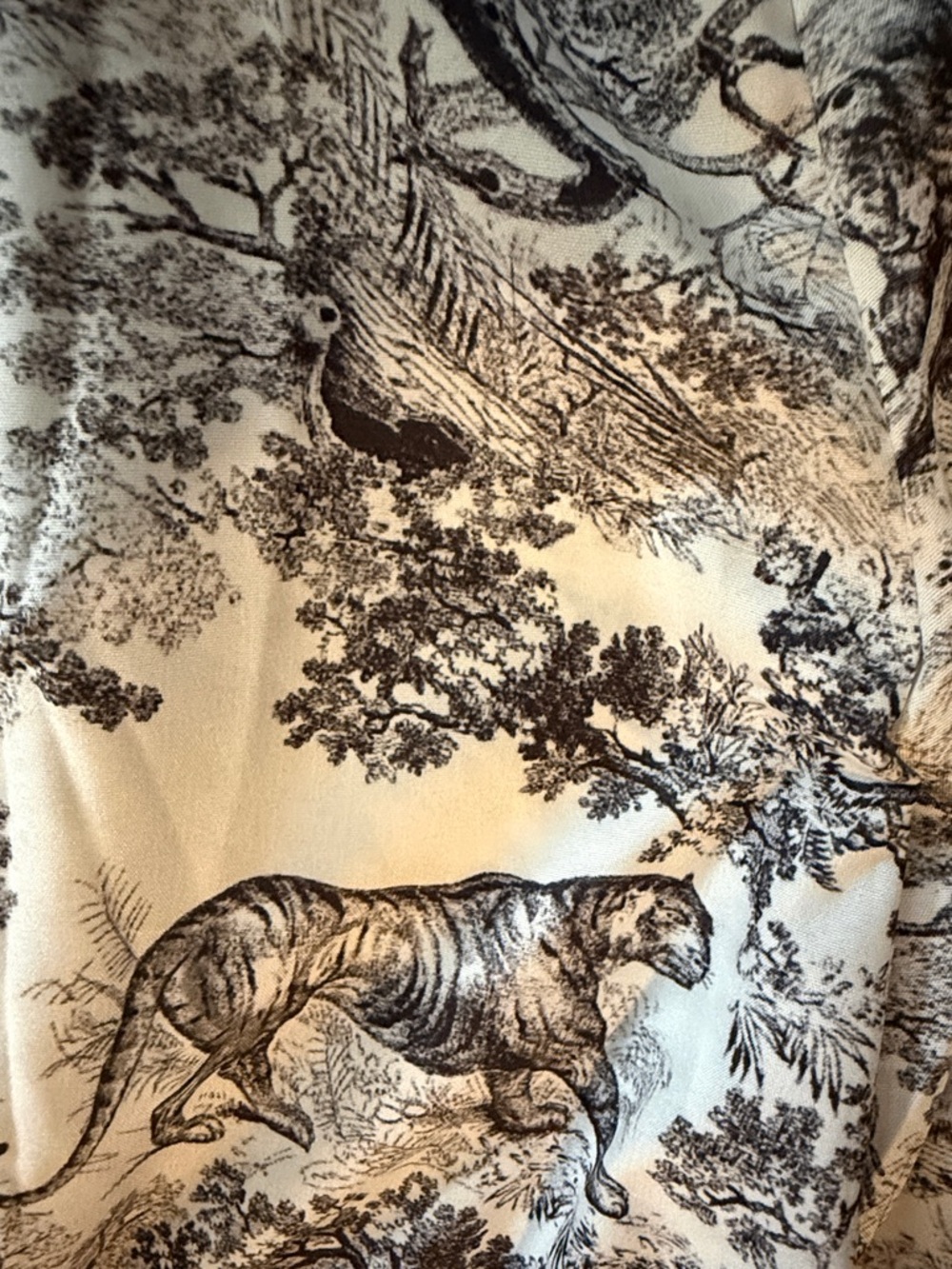 #260. Black and White Safari Print Palazzo Pants - Picture 4 of 4
